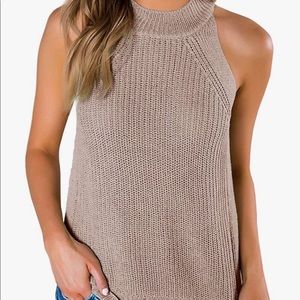 SySea Womens Summer Loose Knit Shirts Sleeveless Halter Neck Sweater Tank Tops